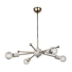 Homemania 1542-80-04 hanglamp, kroonluchter, plafondlamp, metaal, goud, 53 x 53 x 85 cm, 4 x E27, max. 40 W