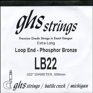 GHS™ Strings »PHOSPHOR BRONS SINGLE STRING - 022 WOUND - LOOP END - BANJO« enkele snaar voor banjo - fosfor brons - Loop End - dikte: 022
