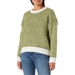 Bestseller A/S Pcjanice Ls O-Neck Knit Bc Pullover voor dames, Love Bird/Patroon: cloud Dancer-mole, L