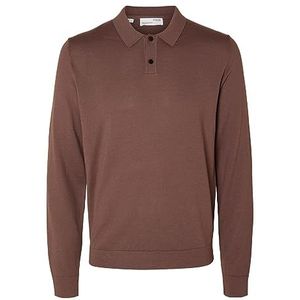 SELETED HOMME SLHTOWN Merino Coolmax Knit Polo NOOS, Pepercorn/Detail:melange, L