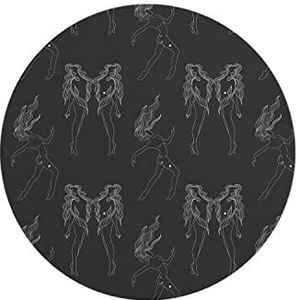 Questo Casa, Ronde digitaal bedrukte muismat, antislip onderkant, voor kantoor en thuis, diameter: 22 cm