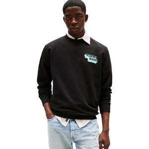 TOMMY JEANS - TJM REG STACK CREW EXT - Sweatshirt - Zwart