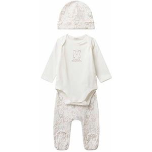 United Colors of Benetton Set body+pant+BERRET, Wit, 62