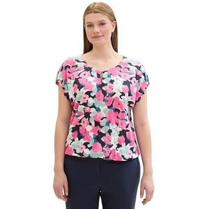 TOM TAILOR T-shirt voor dames, 35290 - roze kleurrijk bloemendesign, 54 Grote maten