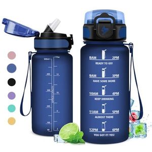 Darryy Drinkfles, lekvrij, sportfles, platte waterfles, 750 ml