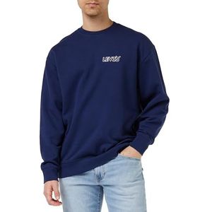 Levi's Relaxd Graphic Crew Sweatshirt voor heren, Chrome Headline Crew, XS