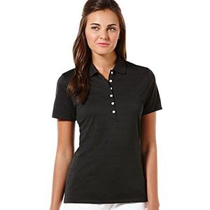 Callaway Women's Golf Short Sleeve Pique Open Mesh Polo Shirt, Black, Large