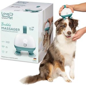 Beurer Love Your Pet massageapparaat Buddy voor honden en katten, ontspannende kopmassage en lichaamsmassage voor huisdieren, anti-stressmassage, bijzonder stil, siliconen massageopzetstukken