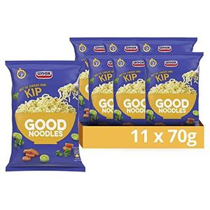Unox Kip Good Noodles daar kun je lekker lang op door - 11 x 70 g - Voordeelverpakking