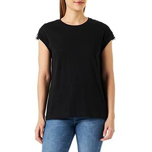 Replay Dames T-shirt korte mouwen met backprint, 098 Black, XL