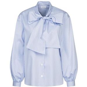 Seidensticker Dames blouse - Fashion Blouse - Regular Fit - opstaande kraag - lange mouwen - 100% katoen, lichtblauw, 44