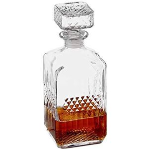 Relaxdays whiskey karaf glas - glazen karaf - cognac decanteer - decanteerkaraf - 900 ml