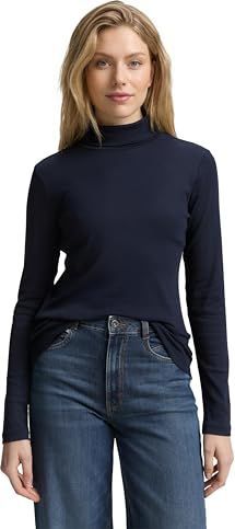 TOM TAILOR - 11019 - Damesshirt - Lunar Eclipse - Lange Mouwen - Rolkraag