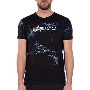 Alpha Industries Lightning AOP T Shirt voor heren Black/White