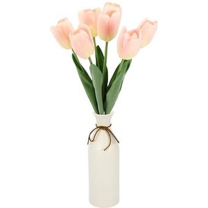 Real-Touch tulpen in vaas, kunsttulpenboeket, afzonderlijke bloemen, kunstbloemen, voorjaarsdecoratie, paasdecoratie, middenstuk, decoratie, zijden bloem, kunsttulp, tafeldecoratie, bloemisterij