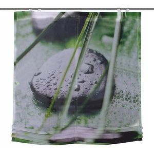Home Fashion 69761-768 vouwgordijn digitale print Coruna Voile met raamhaken en accessoires, 140 x 100 cm, groen