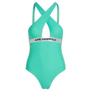 KARL LAGERFELD Logo badpak met elastische tailleband, Florida Keys Green, S