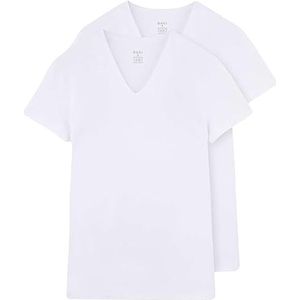 Dagi Heren Wit 2 Pack Regular V-hals Korte Mouw T-shirt, Wit, M, wit, M