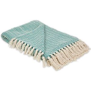 DII Chevron Throw Collection Handgebed Katoen, 50x60, Teal