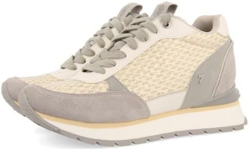 Gioseppo - Hekal - Sneakers - Beige - Met Grijze en Zilveren Accenten