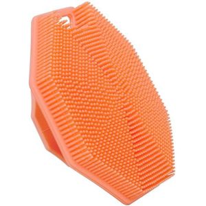 Alyvisun Siliconen Badborstels met Haak, Zachte Douche Bad Lichaamsborstel [Zacht Exfoliëren & Massage], Siliconen Borstel voor Volwassenen en Baby's, Perfect voor Alle Huidtypes (Oranje)