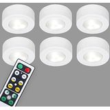BRILONER Verlichting, led-kastverlichting met afstandsbediening, dimbaar, onderbouwverlichting, werkt op batterijen, nachtlampje voor slaapkamer, incl. timerfunctie en kleefpads, traplicht, wit, 58 x