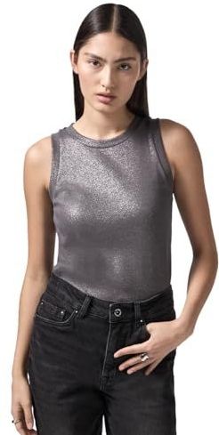 Street One - Studio F322303 - Tanktop - Dark Nova Silver - Glinsterend