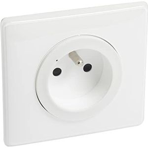 Legrand 199161 stopcontact, 16 A, 3680 W met netatmo (meetfunctie, verbruikstracatie, meldingen verzenden), compleet (houder, wieldop en plaat), witte afwerking, 199161, Legrand