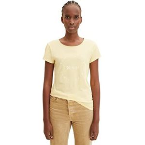 TOM TAILOR Denim Dames T-shirt 1036905, 25987 - Soft Yellow, XS