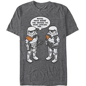 Star Wars Unisex Droid Whoops Organic T-shirt met korte mouwen, Melange Black, M