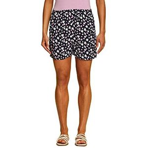 edc by Esprit Lenzing™ Ecovero Pull-on shorts met patroon, Donkerblauw, 40