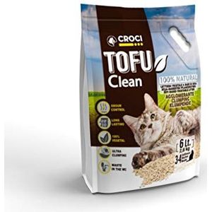 Croci Tofu Clean 6L kattentoilet, biologisch afbreekbaar, 100% plantaardig, geurvrij