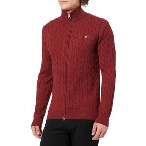 GANT Katoenen cardigan met ritssluiting, Plumped Rood, S