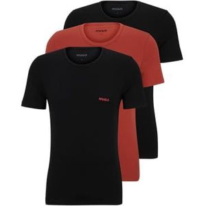 HUGO Heren Rn Triplet P Underwear_T_Shirt (3-pack), Dark Red609, S