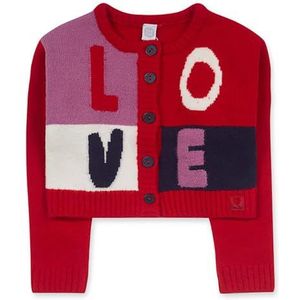 Tuc Tuc tricot jas voor meisjes, Rood, 9 Maanden