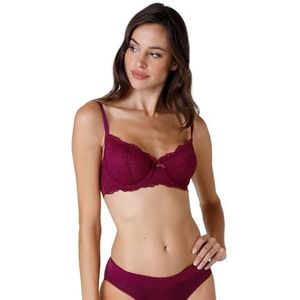 Lovable Prachtige kanten beugelbeha voor dames, bordeaux., 34 / C