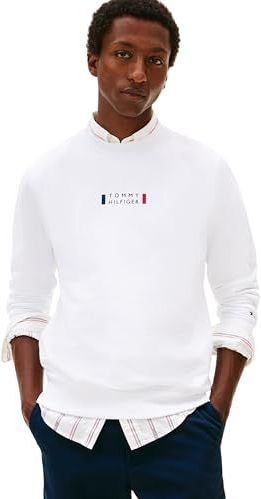 Tommy Hilfiger Heren BRAND LOVE SWEATSHIRT MW0MW41428 Pullover Sweatshirt, WIT, S, Wit (wit), S