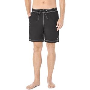 Nautica Mannen Solid Quick Dry Classic Logo Swim Trunk, Zwart, XL