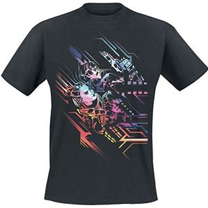 T-Shirt (Unisex-M) Neon Poster (Black)