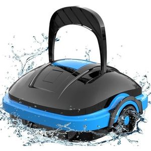 WYBOT Zwembadrobot, zwembadzuiger met accu met dubbele aandrijfmotoren, automatisch parkeren, automatische zwembadreiniger voor opstel-/inbouwzwembaden tot 50 m²