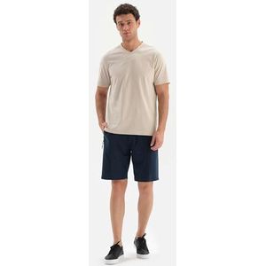 Dagi Navy Fashion Gebreide Regular Taille Supreme Short Leg Shorts, XL, Donkerblauw, XL