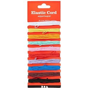 Creativ 100263 Elastisch koord, Assortimentkleur, Dikte 1,2 mm