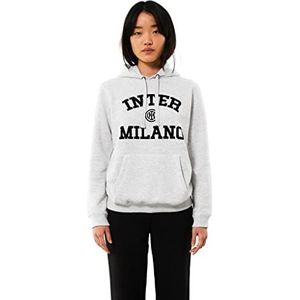 FC Internazionale Milano S.p.A. Inter sweatshirt met capuchon voor dames, officieel inter-product, collectie Back to Stadium, Grigio Chiaro