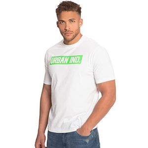 JP 1880 T-shirt voor heren, grote maten, Raglan neon print, sneeuwwit, L