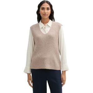 TOM TAILOR dames pullunder, 16569 - Cashew Beige Melange, XS