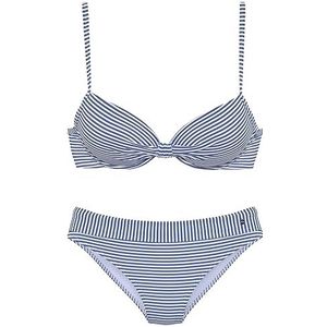 s.Oliver JAP-309 Bikini-set voor dames, Hellblau-weiß Gestreift, 12 UK/B, Hellblau-weiß Gestreift, 12 UK/B
