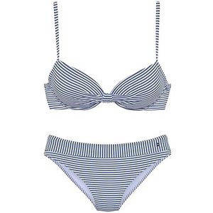 s.Oliver Bikiniset voor dames, Lichtblauw-wit gestreept, 34 / D