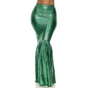 Forplay Zeemeerminrok voor dames, met hologramafwerking, Halloween maxi-rok, Groen, M-L