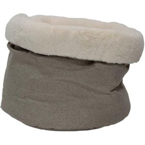 JACK AND VANILLA, Mand model Nimba knuffeldier voor honden en katten, ergonomisch design, duurzame en wasbare stof, antislip onderkant, zandkleurig, 50 x 50 x 45 cm