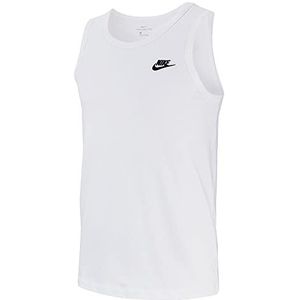 Nike M Nsw Club Tank T-shirt voor heren, Wit/Zwart, 3XL